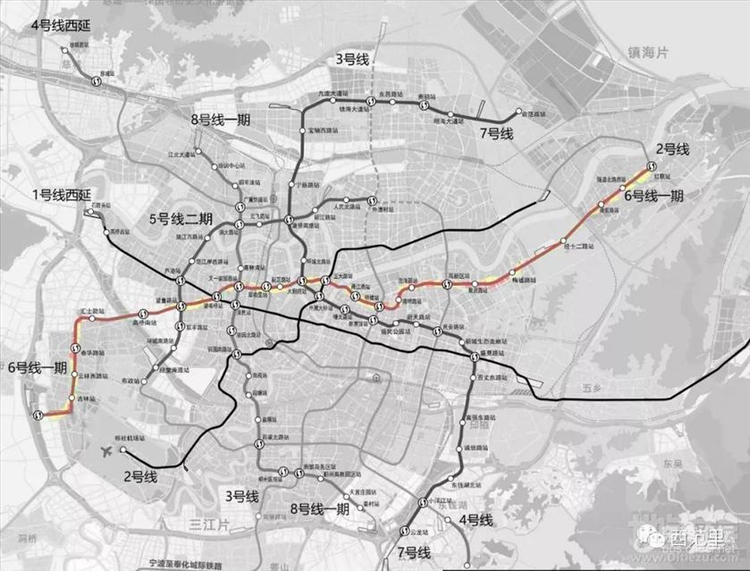 搬运自地铁族 宁波市城市轨道交通近期建设规划