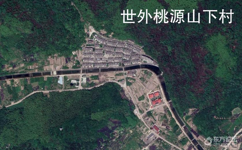 环山抱水,山清水秀,风水绝佳的山下村