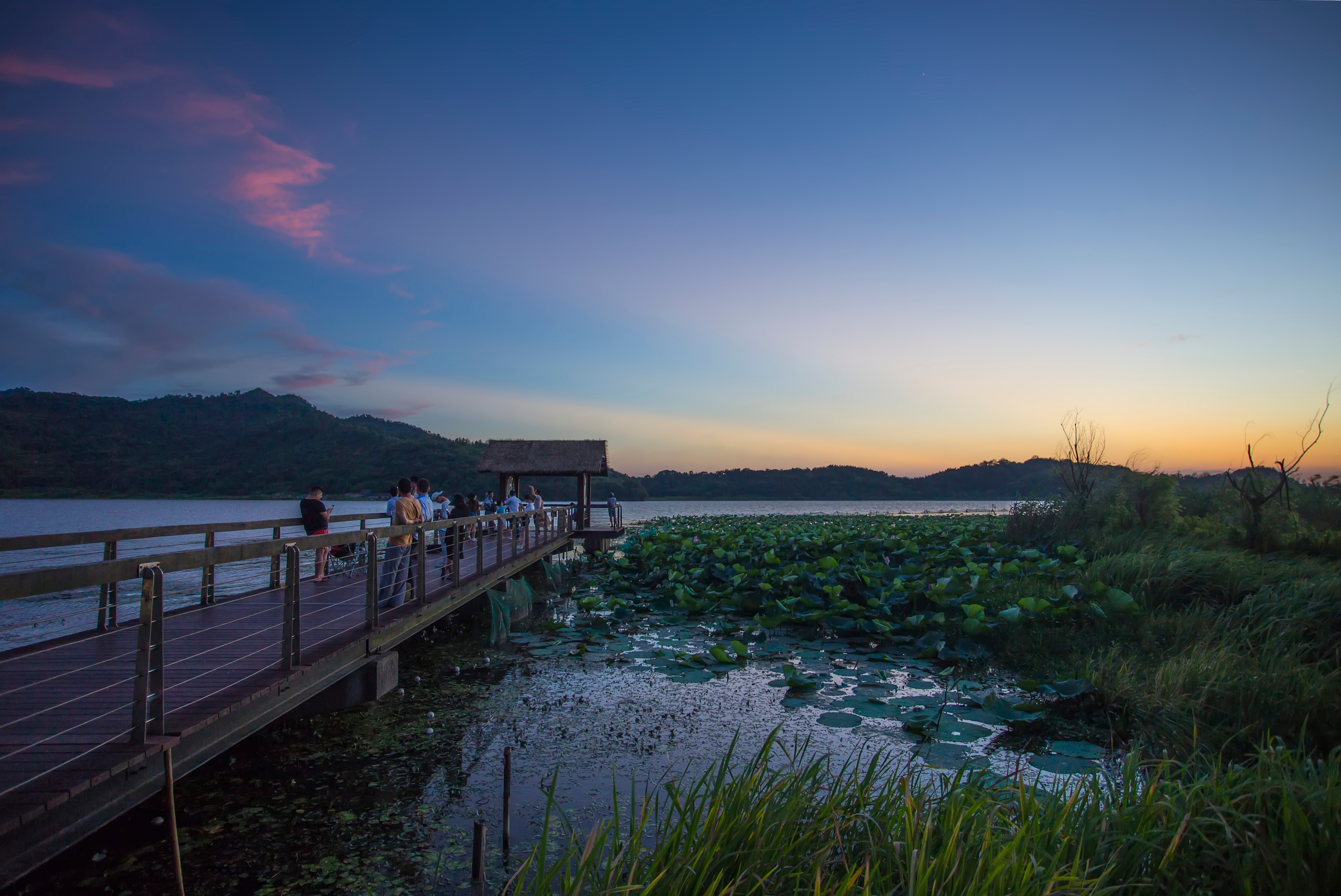 傍晚散步东钱湖