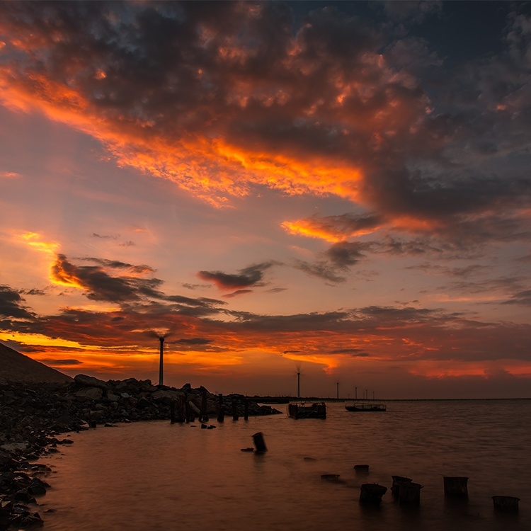 拍摄地点:慈溪市一侧的杭州湾海塘