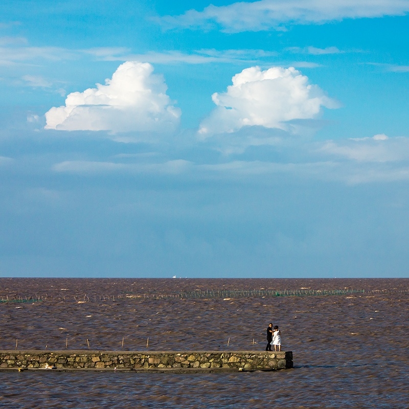 拍摄地点:慈溪市一侧的杭州湾海塘