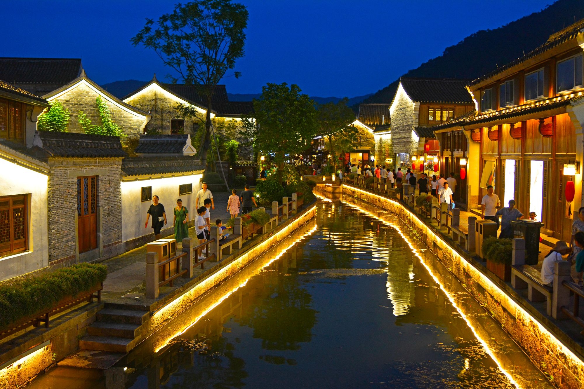 韩岭老街夜景图片