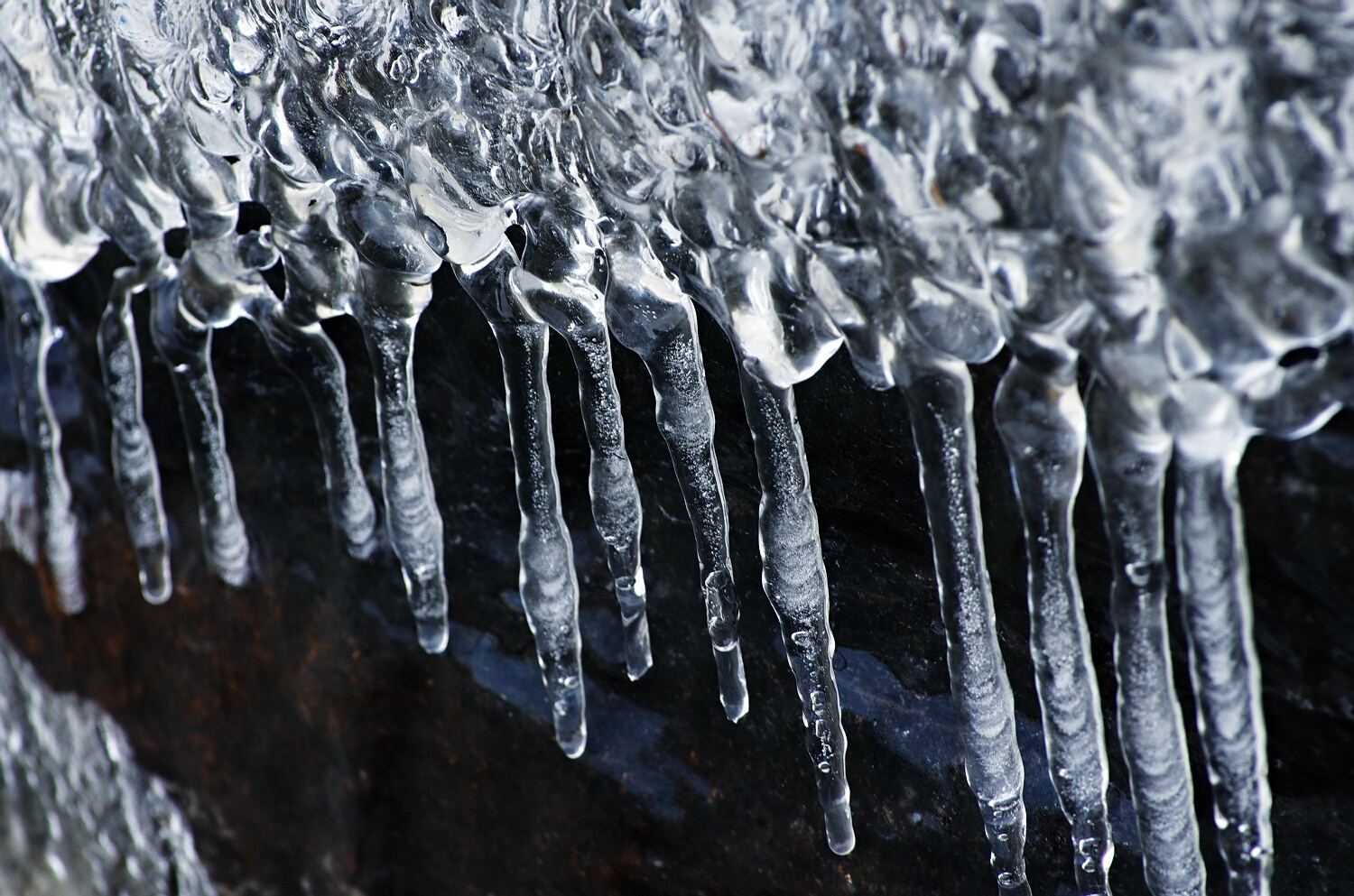 动静之间钱湖冰棱之美