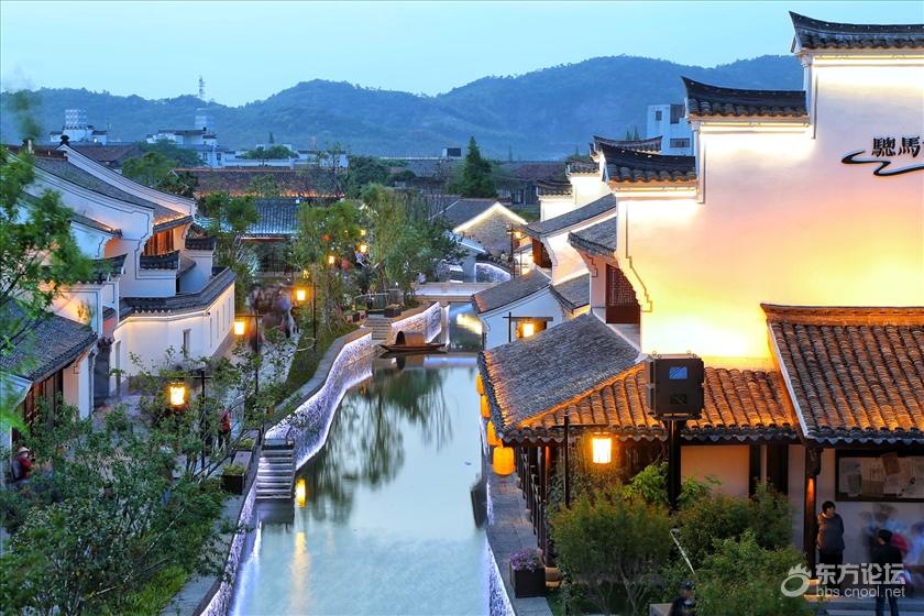 夜色下的慈城骢马河