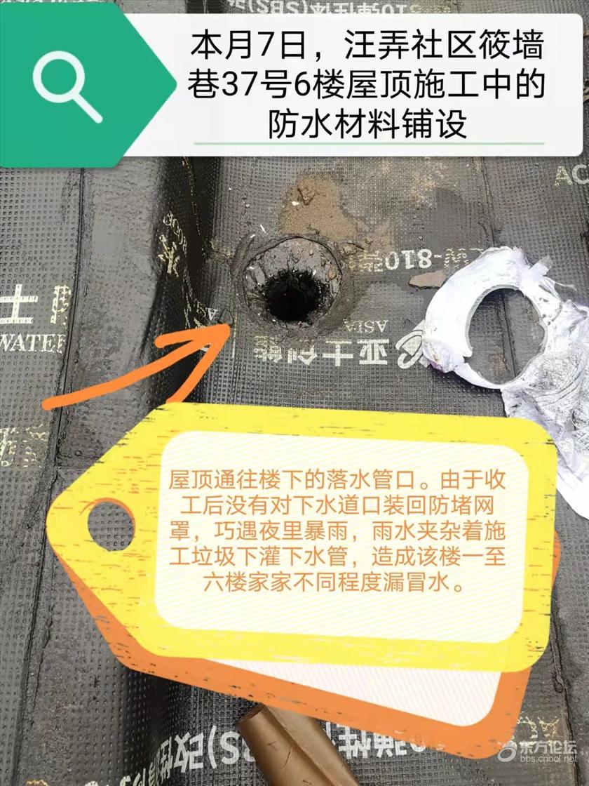 一至六楼全在漏水。新装修房子索赔一千却被拒